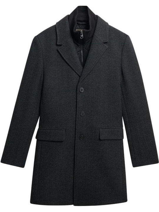 Tailored 2 In 1 Town Ανδρικό Ημίπαλτο Dark Grey Herringbone