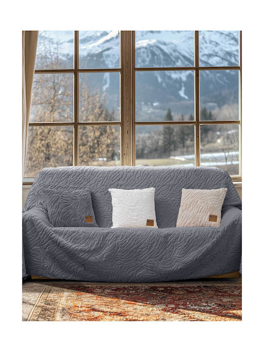 Madi Madi Sofa Cushion Serani Furry Grey 45x45cm