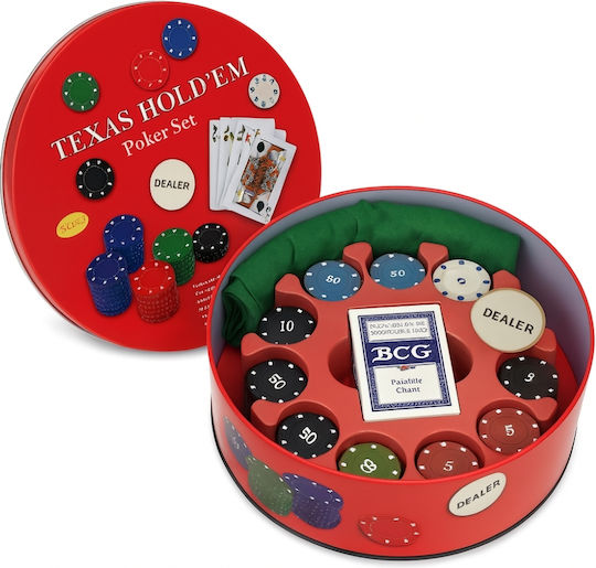 Σετ 240 Μάρκες Poker με 2 Τράπουλες και Τσόχα