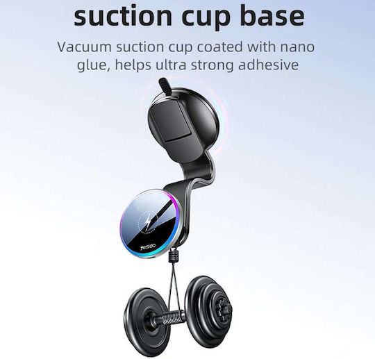 Yesido Car Mobile Mount with Magnet and Wireless Charging Black