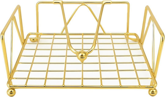 Suport pentru șervețele Metalică Auriu 18.5x9cm