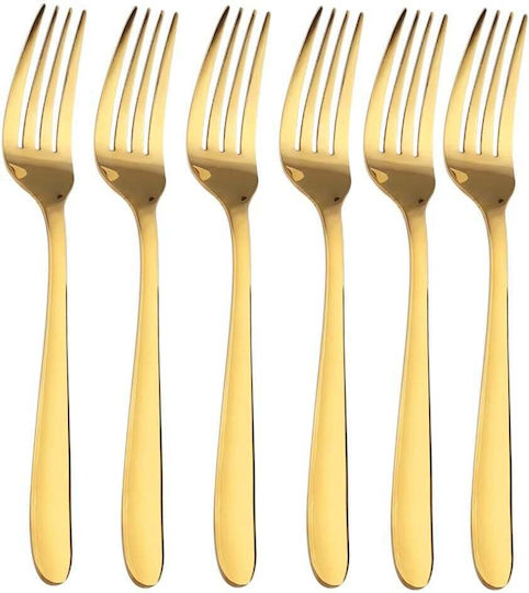 Gabel-Set Obst/Dessert Edelstahl Braun 20cm 6Stück