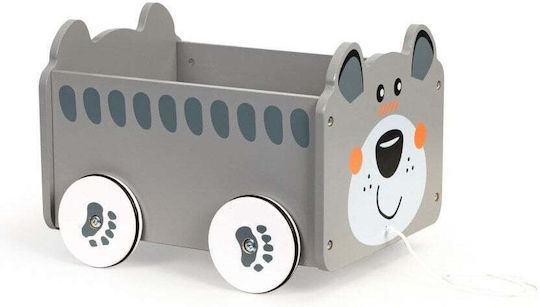 Smartic Cutie de Depozitare Jucării pentru Copii din Lemn Gri 30x22x22cm 1buc
