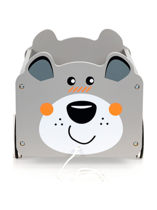 Smartic Cutie de Depozitare Jucării pentru Copii din Lemn Gri 30x22x22cm 1buc