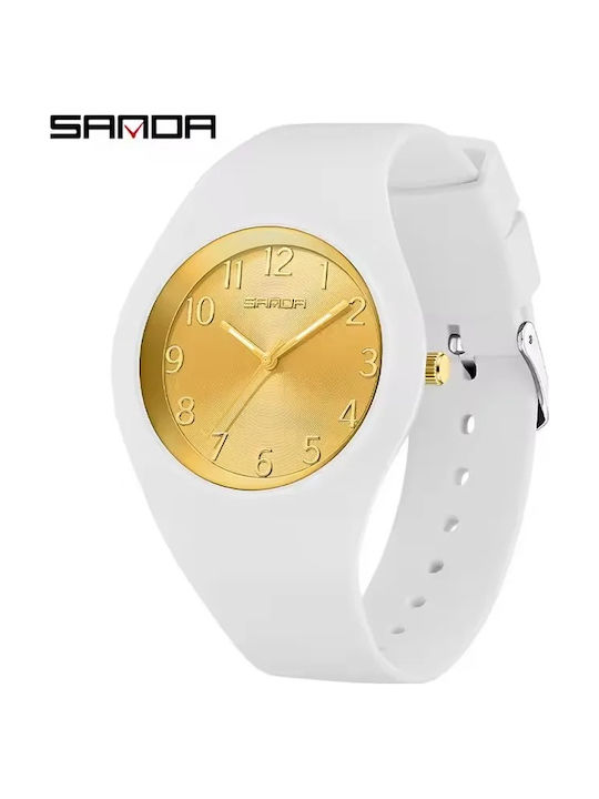 Sanda Αναλογικό Παιδικό Ρολόι 23.5mm Λευκό με Λουράκι Σιλικόνης