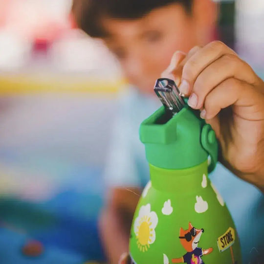 Cool Bottles Παιδικό Παγούρι Θερμός Ανοξείδωτο με Καλαμάκι Rolling Skaters 500ml