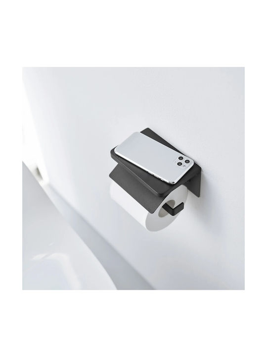 Yamazaki Wall Mounted Toilet Paper Holder Tower Black
