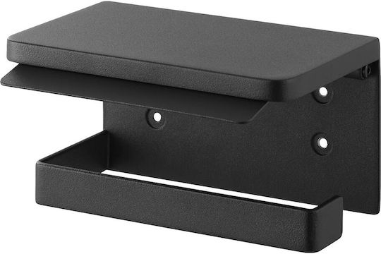 Yamazaki Wall Mounted Toilet Paper Holder Tower Black