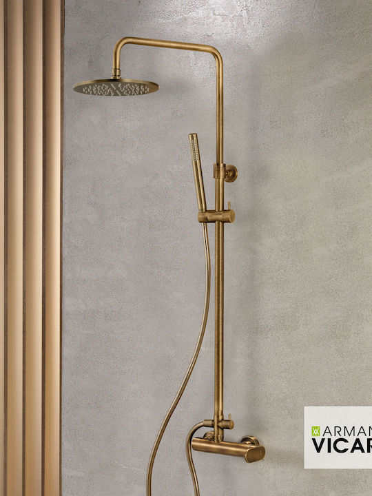Armando Vicario Adjustable Shower Column with Mixer Silver Armando Vicario Adjustable Shower Column with Mixer Silver