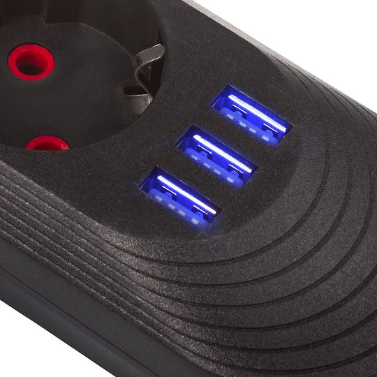 Maclean Energy Power Strip 5 Positions with Cable 1.5m