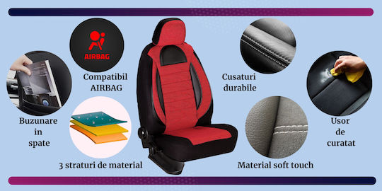 Smartic Set Spătare Auto 11buc Roșu