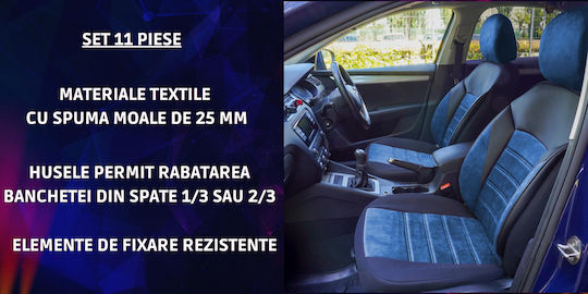 Smartic Σετ Πλατοκαθίσματα Αυτοκινήτου 11τμχ Μαύρα
