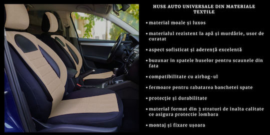 Smartic Set Spătare Auto 11buc Bej
