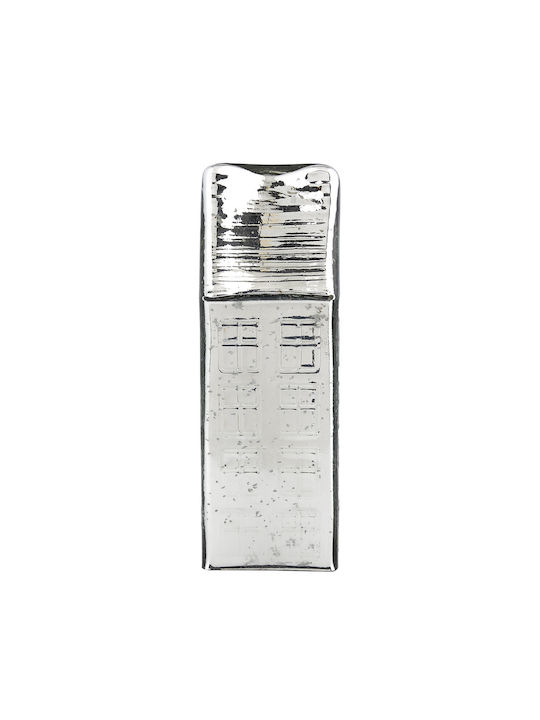Jolly & Bright Glass House 30cm Silver Silver Depth 11cm X Width 11cm X Height 30cm