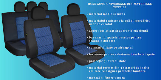 Smartic Set Spătare Auto 11buc Albastru / Negru