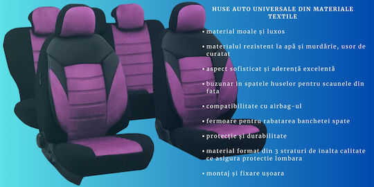 Smartic Car Seat Back Set 11pcs Purple