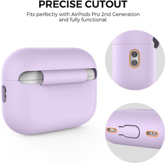 AHAstyle Θήκη Σιλικόνης σε Μωβ χρώμα για Apple AirPods Pro 2