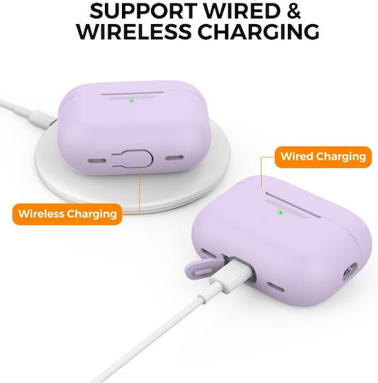 AHAstyle Θήκη Σιλικόνης σε Μωβ χρώμα για Apple AirPods Pro 2
