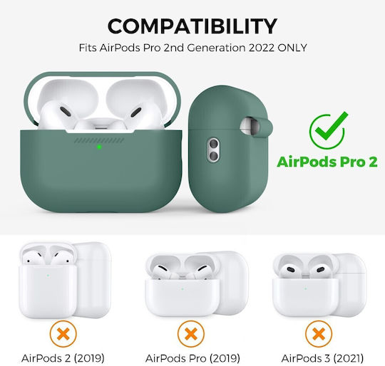 AHAstyle Case Silicone in Green color for Apple AirPods Pro 2