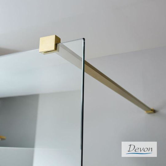 Devon Iwis Walk In Shower Screen for Shower with Sliding Door 60x200cm Clear Glass Oro