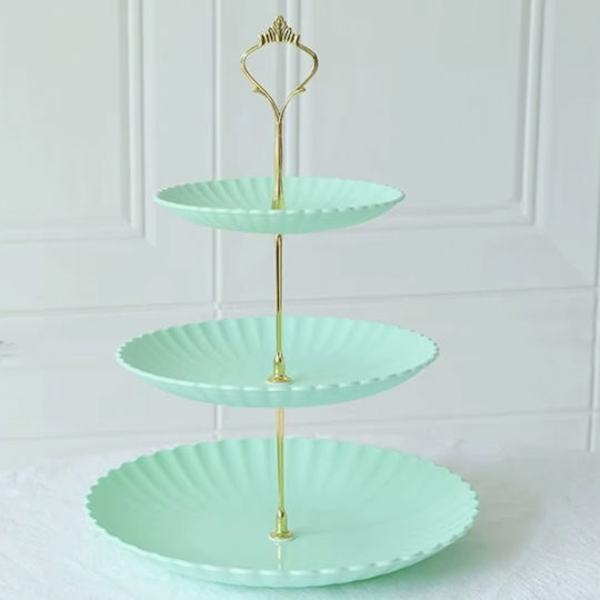 Plastic Dessert Divided Serving Plate Green