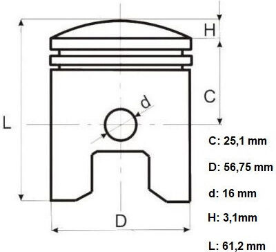 Siguranțe pentru Piston Motocicletă 56.75mm