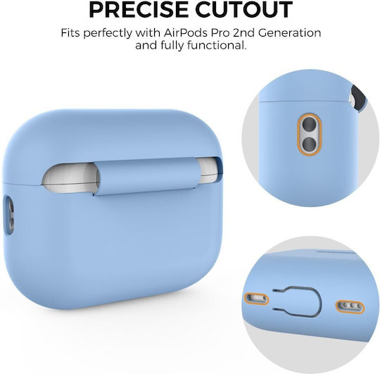 AHAstyle Case Silicone in Light Blue color for Apple AirPods Pro 2