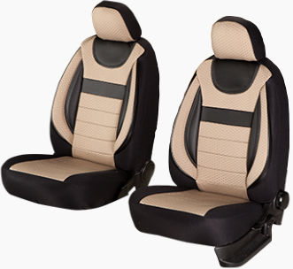 Universal Car Seat Covers Dynamic Edition Textile Material Eco Leather Inserts 11 Pieces Smartic Beige