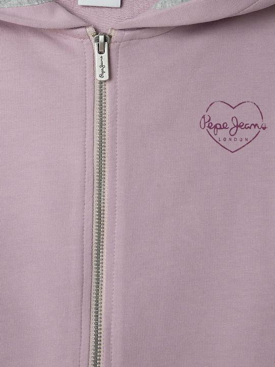 Kids Sweatshirt Cardigan Lt Orchid
