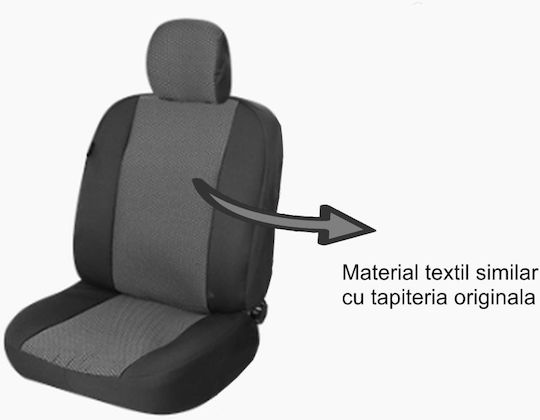 Car Seat Cover Set Dedicated Dacia Logan 2 2012 Textile Material Split Bench 11 Pieces Smartic Gray