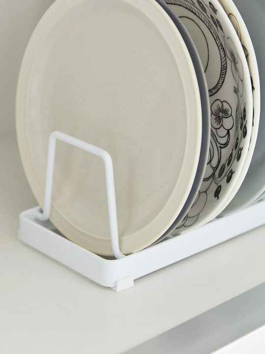 Yamazaki Πιατοθήκη Ντουλαπιού Inox σε Λευκό Χρώμα 11x22x7cm