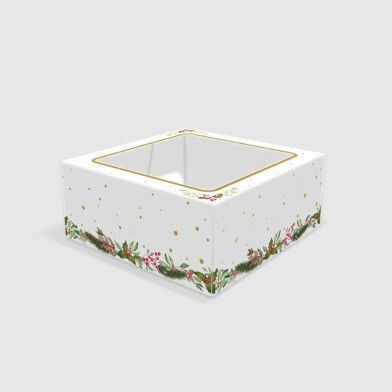 Weihnachtsaccessoires Weihnachtskuchenbox Mit Fenster 30,5x30,5x12,7cm