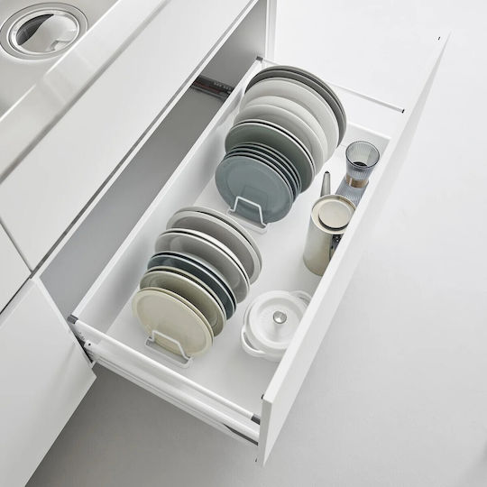 Yamazaki Πιατοθήκη Ντουλαπιού Inox 22x11x7εκ. Λευκό