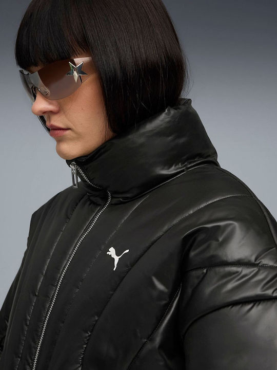 Dare To Damen Puffer Jacke für Winter Black