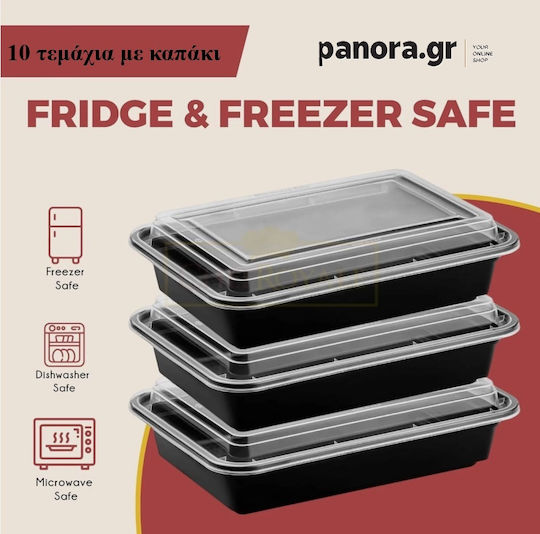 Plastic Microwave Container With Lid 1600ml 10 Pcs