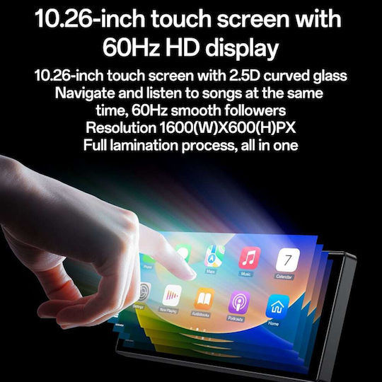 Yesido 10.26" Multimedia Screen for Car Dashboard with Apple CarPlay / Android Auto / Bluetooth / GPS