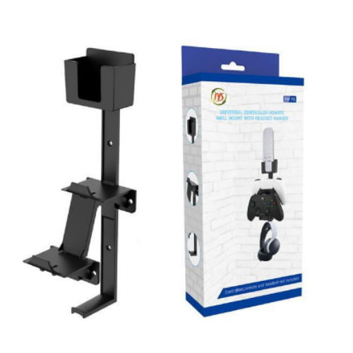 Jys JYS P5125 Зарядна станция за 2 контролера PS4 / XBOX Един / Превключвател / PS5 / Xbox Series X/S - Xbox Серия X/S Монтиране на слушалки и геймпад на стена Черен