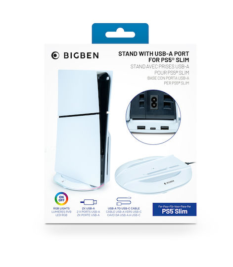 Bigben Interactive Зарядна станция за PS5 / PS5 Slim - ПС5 Слим Бял