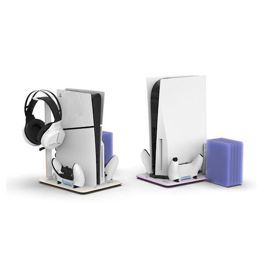 Maxx Tech Βάση Φόρτισης για 2 χειριστήρια PS5 Λευκή