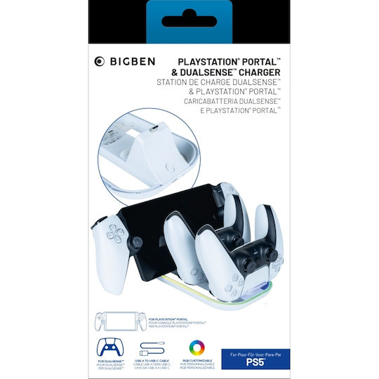 Bigben Interactive Charging Βάση για 2 χειριστήρια PS5 Λευκή