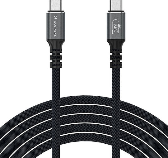 Wozinsky Video Cable USB-C Male - Thunderbolt 4 240W PD Black 1m WPS-UY41S