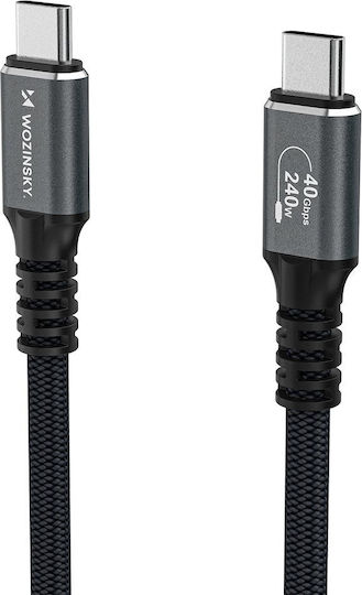 Wozinsky Video Cable USB-C male - Thunderbolt 4 240W PD Μαύρο 1.5m