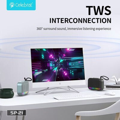 Celebrat Bluetooth Speaker 5W with Battery Life up to 3.5 hours Black SP-21