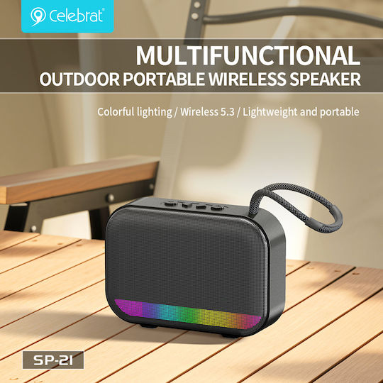 Celebrat Bluetooth Speaker 5W with Battery Life up to 3.5 hours Black SP-21