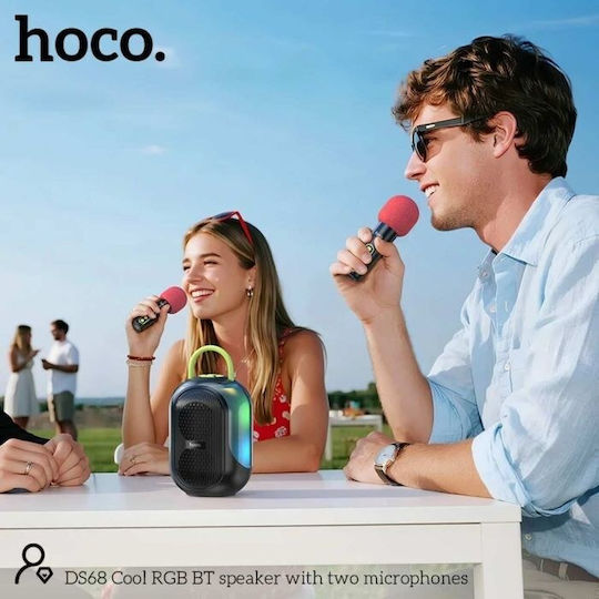 Hoco Karaoke Speaker with Wireless Microphones and Lighting Effects DS68 Black