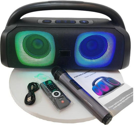 Boxă Karaoke cu Microfon Wireless și Efecte de Iluminare SM-2501 Negru