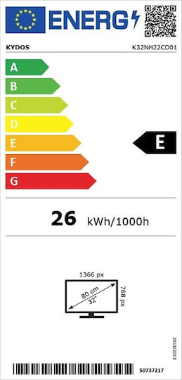 Kydos Τηλεόραση 32" HD Ready LED K32NH22SD01V3 (2025) 031559
