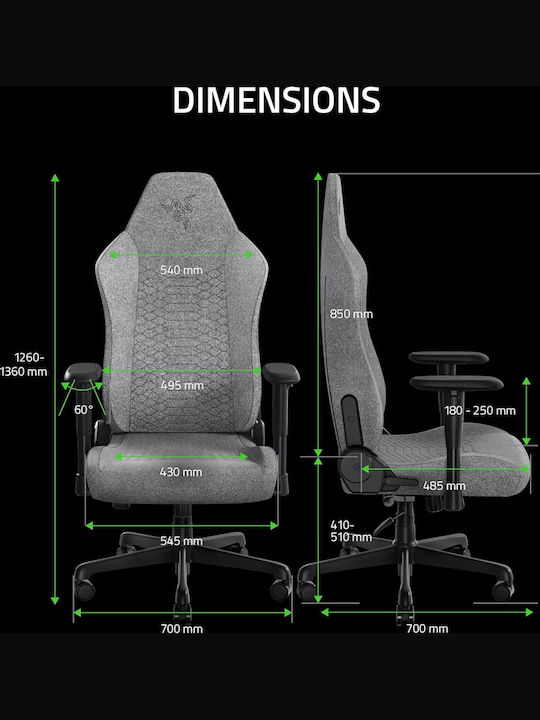 Razer ISKUR V2 X Scaun Gaming cu Brațe Reglabile Light Gray