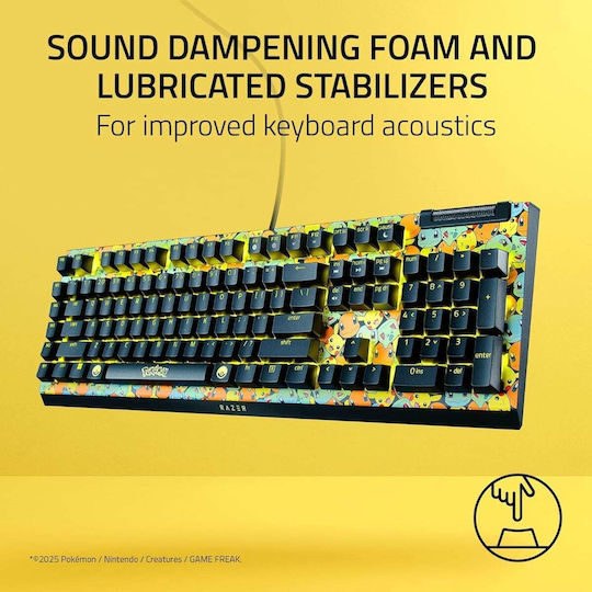 Razer Blackwidow V4 X Pokemon Kanto Starters Gaming Mechanical Keyboard with Razer Mechanical switches and RGB lighting (English US) Green