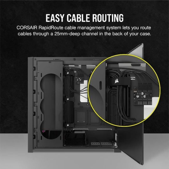 Corsair Frame 5000D RS ARGB Gaming Midi Tower Κουτί Υπολογιστή με Πλαϊνό Παράθυρο Μαύρο
